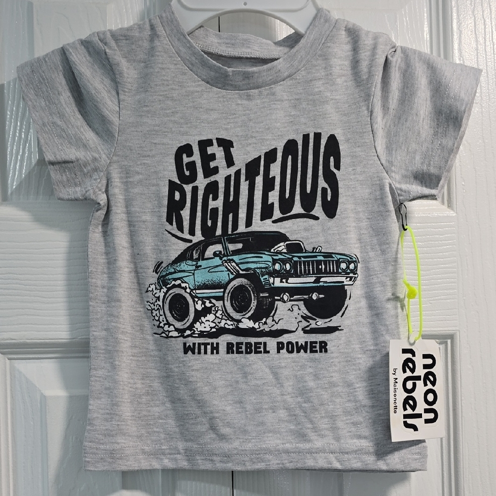 Rebels Light Gray Tee with Neon Logo